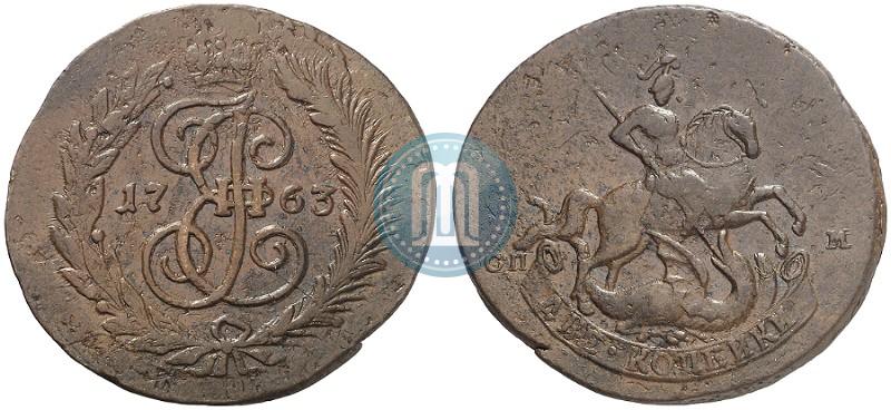 Picture 2 kopecks 1763 year СПМ 