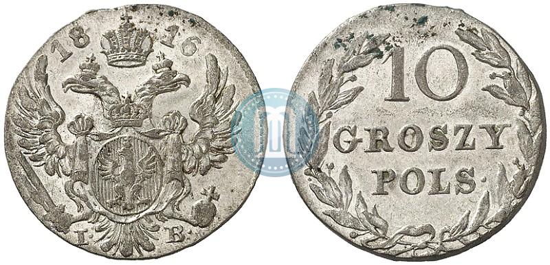 Фото 10 грошей 1816 года IB 