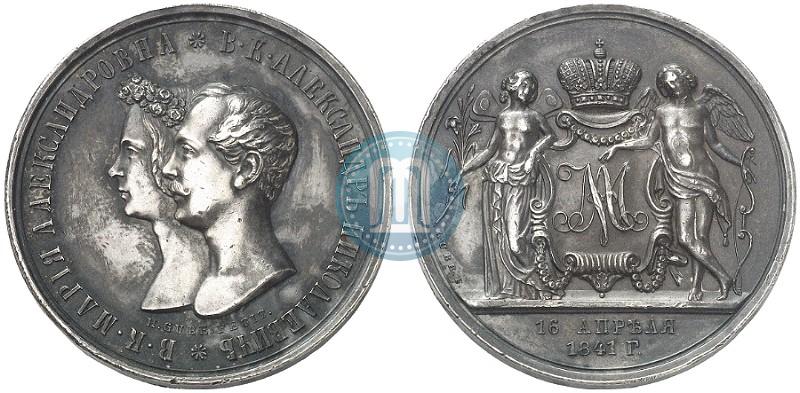 Picture Medal 1841 year H. GUBE. FECIT "In the memory of the wedding of the crown prince"