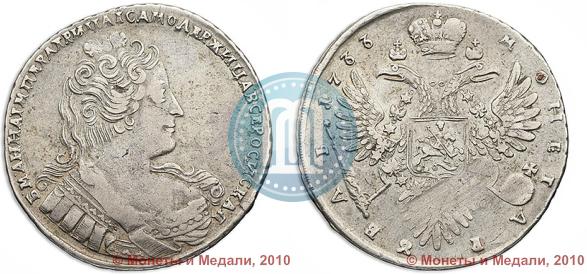 Picture 1 rouble 1733 year  