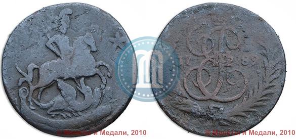 Picture 1 kopeck 1789 year ММ 