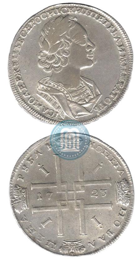 Фото 1 рубль 1723 года  "Портрет в античных доспехах"