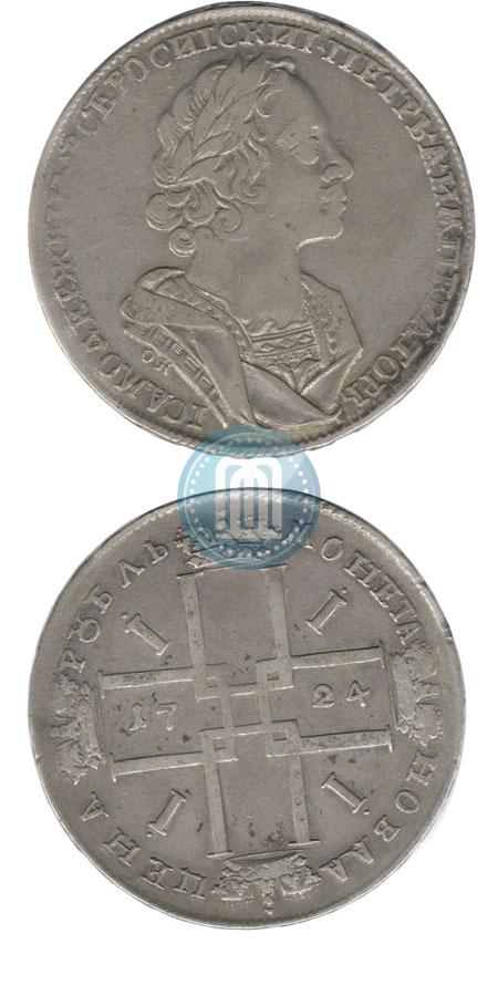 Фото 1 рубль 1724 года OK "Портрет в античных доспехах"