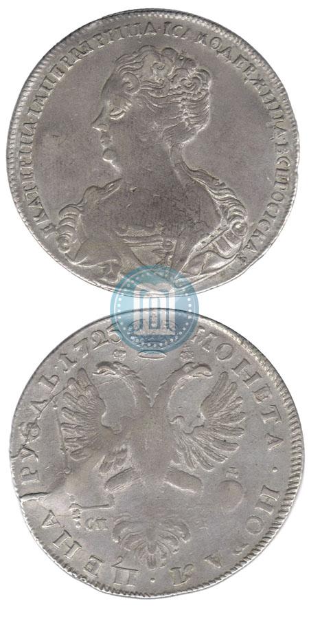 Picture 1 rouble 1725 year СПБ "Petersburg type, portrait turned to the left"