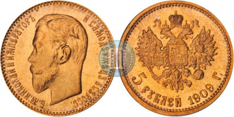 Picture 5 roubles 1909 year (ЭБ) 