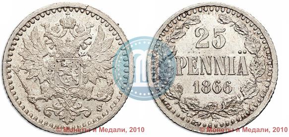 Picture 25 pennia 1866 year S 