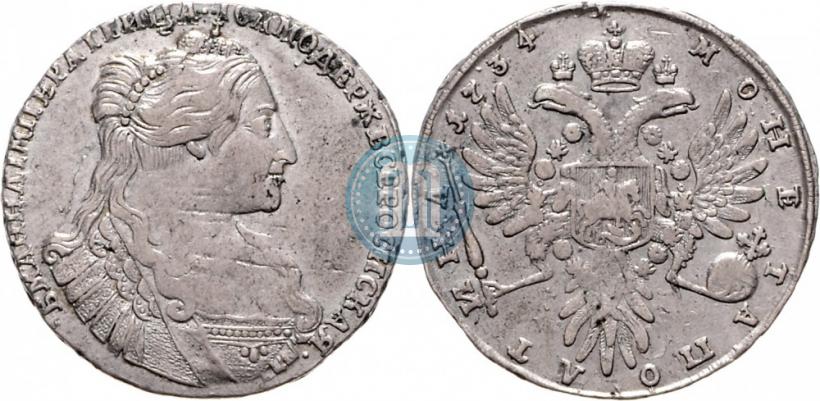 Фото Полтина 1734 года  "Тип 1735 года"