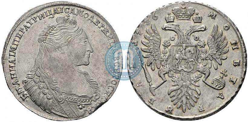 Фото 1 рубль 1736 года  "Тип 1735 года"