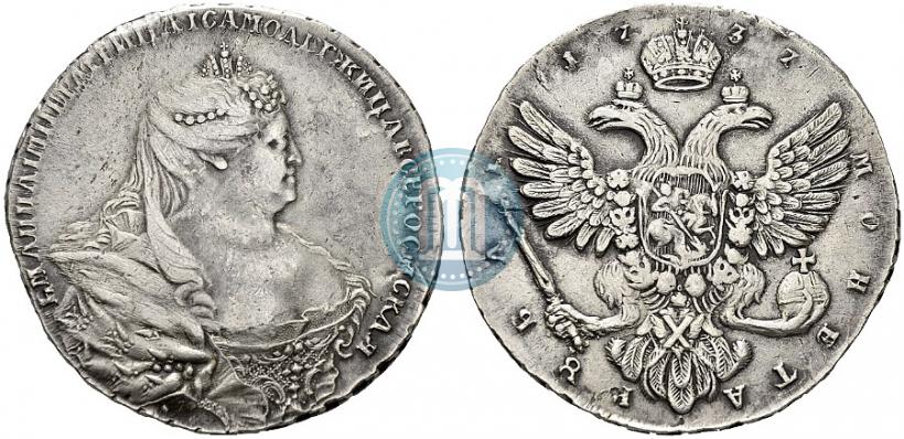 Picture 1 rouble 1737 year  "Moscow type"
