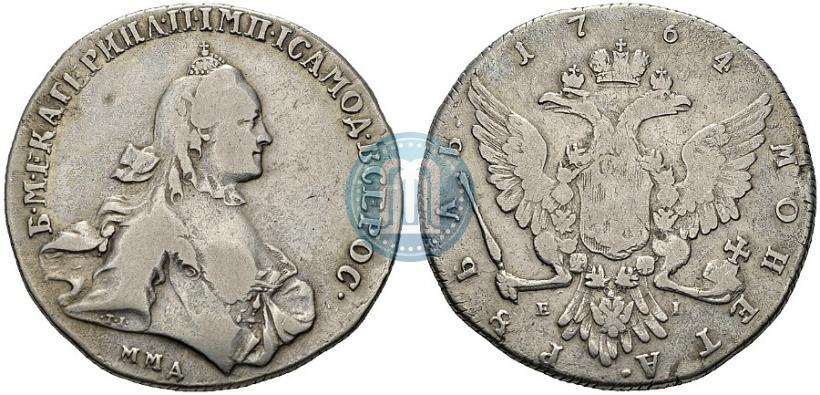 Picture 1 rouble 1764 year ММД-EI 