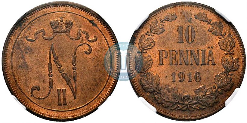 Picture 10 pennia 1916 year  
