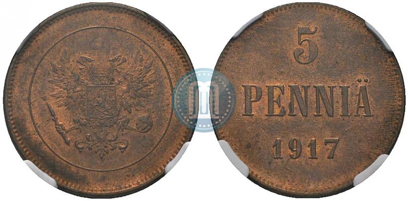 Picture 5 pennia 1917 year  