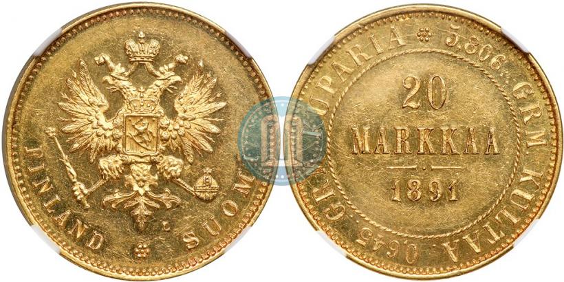 Picture 20 markkaa 1891 year L 