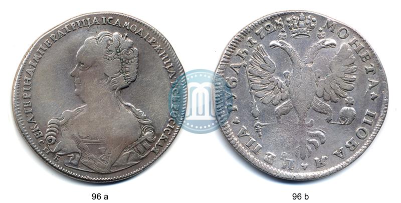 Picture 1 rouble 1725 year СПБ "Petersburg type, portrait turned to the left"