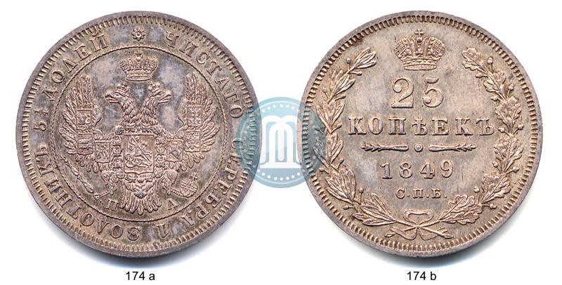 Фото 25 копеек 1849 года СПБ-ПА 