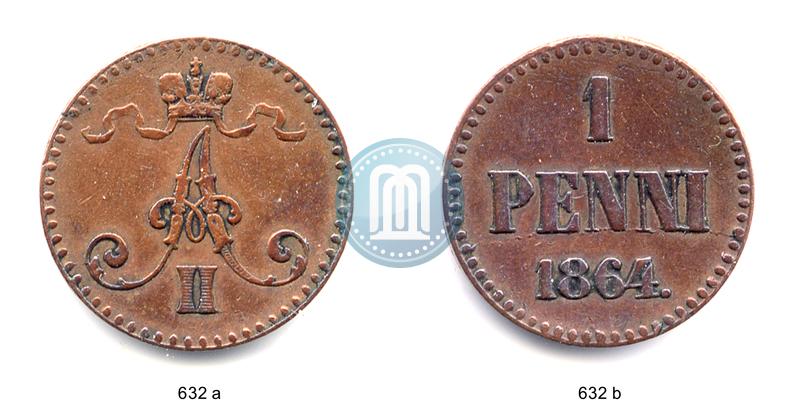 Фото 1 пенни 1864 года  