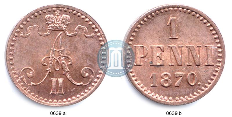 Фото 1 пенни 1870 года  