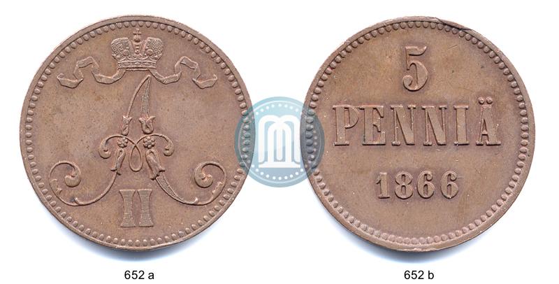 Фото 5 пенни 1866 года  