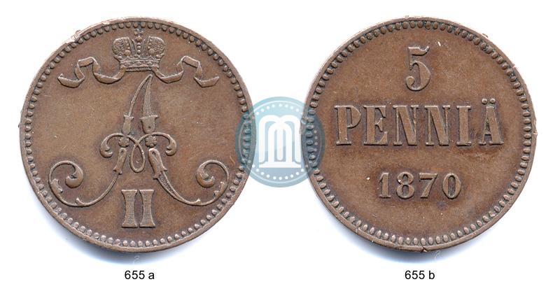 Фото 5 пенни 1870 года  