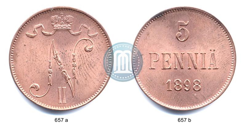 Picture 5 pennia 1898 year  