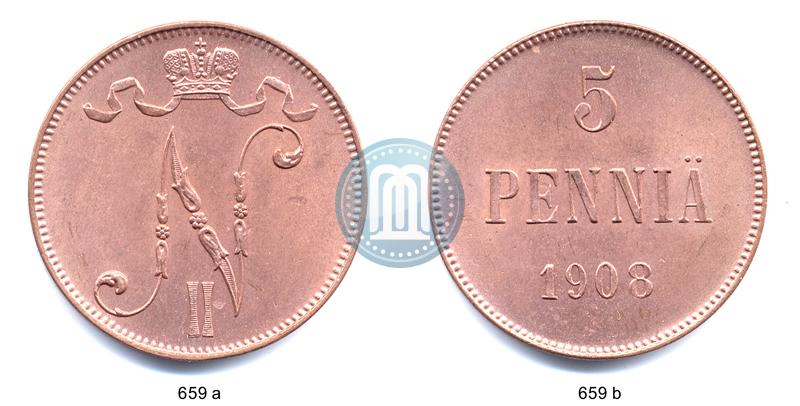 Фото 5 пенни 1908 года  