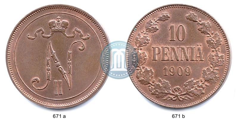 Фото 10 пенни 1909 года  