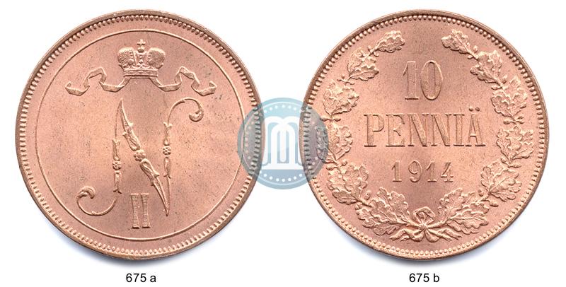 Picture 10 pennia 1914 year  