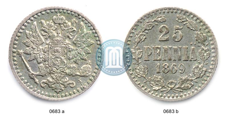 Picture 25 pennia 1869 year S 