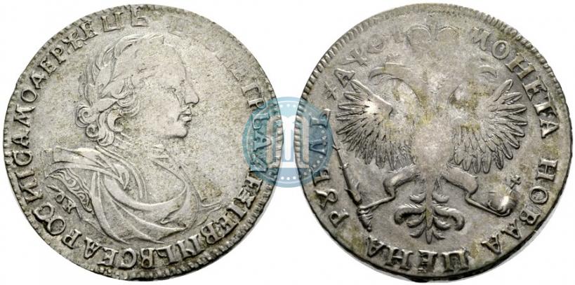 Фото 1 рубль 1719 года OK "Портрет в латах"