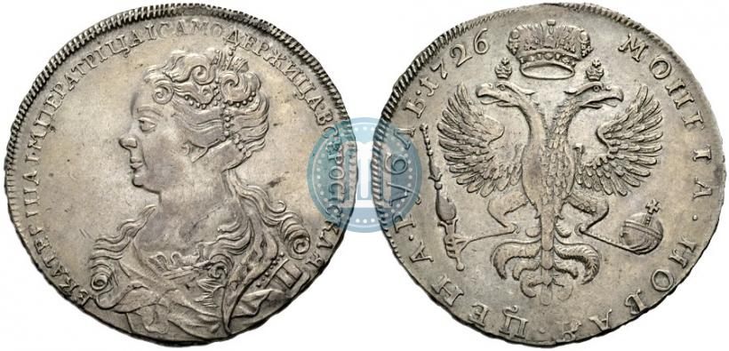 Picture 1 rouble 1726 year  "Moscow type, portrait turned to the left"