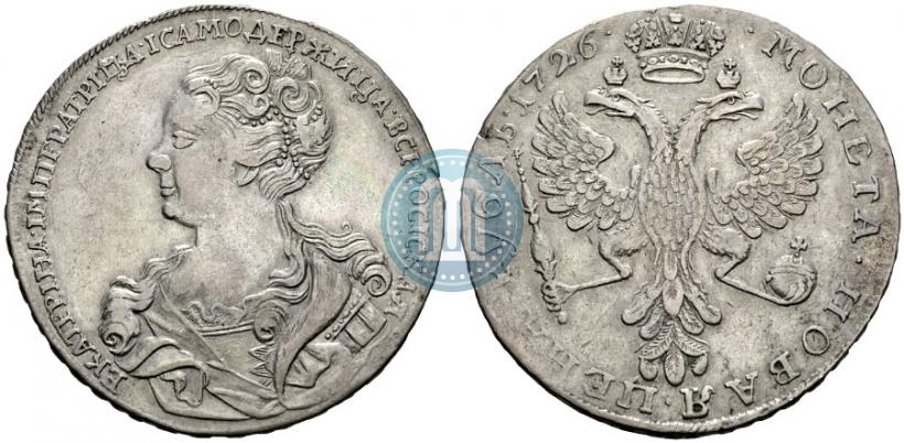 Фото 1 рубль 1726 года  "Московский тип, портрет влево"