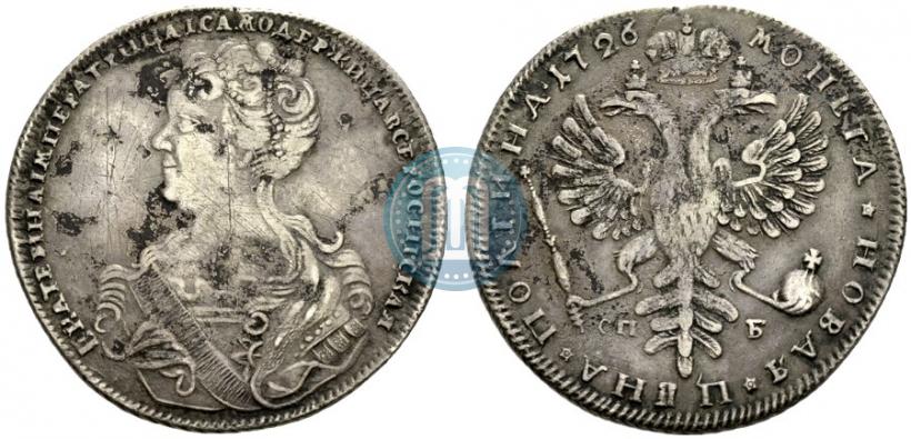 Picture Poltina 1726 year СПБ "Petersburg type, portrait turned to the left"