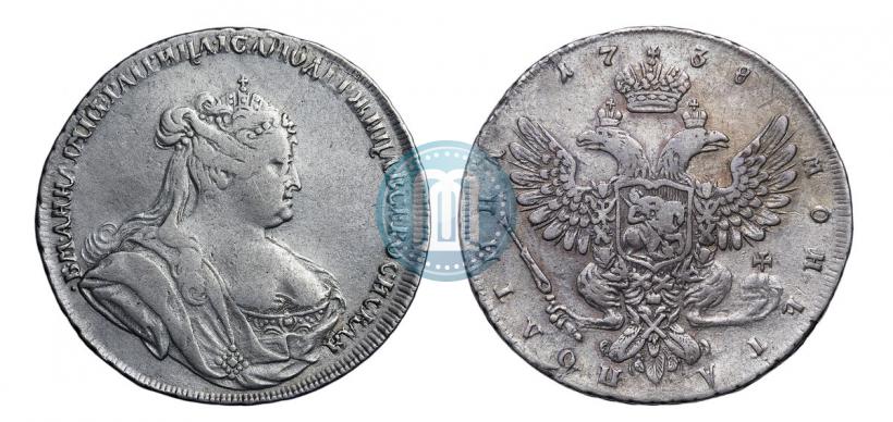 Фото Полтина 1738 года  "Петербургский тип"