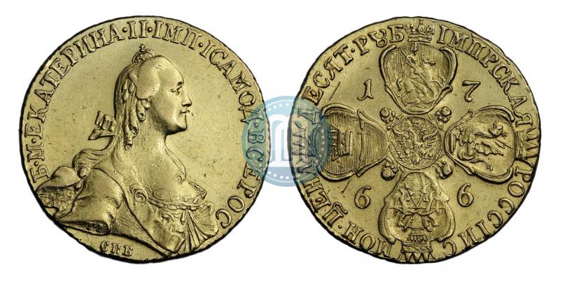 Фото 10 рублей 1766 года СПБ 