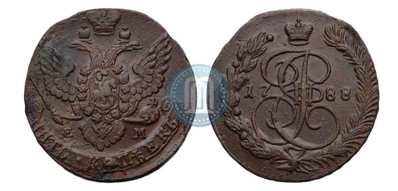 Picture 5 kopecks 1788 year ЕМ 
