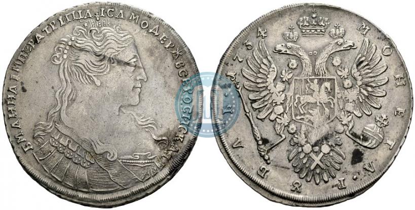 Фото 1 рубль 1734 года  "Тип 1734 года"