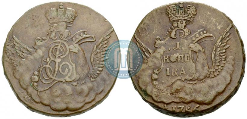 Picture 1 kopeck 1756 year  