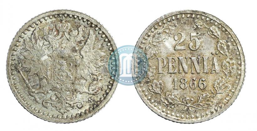 Picture 25 pennia 1866 year S 