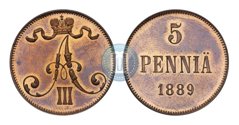 Фото 5 пенни 1889 года  
