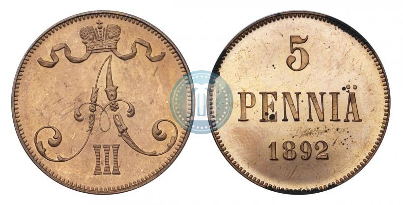 Фото 5 пенни 1892 года  