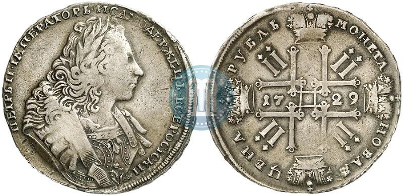 Фото 1 рубль 1729 года  "Тип 1729"