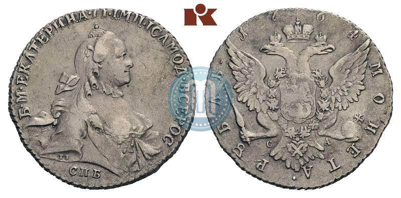 Фото 1 рубль 1764 года СПБ-СА 