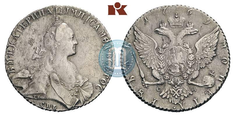 Фото 1 рубль 1769 года СПБ-СА 
