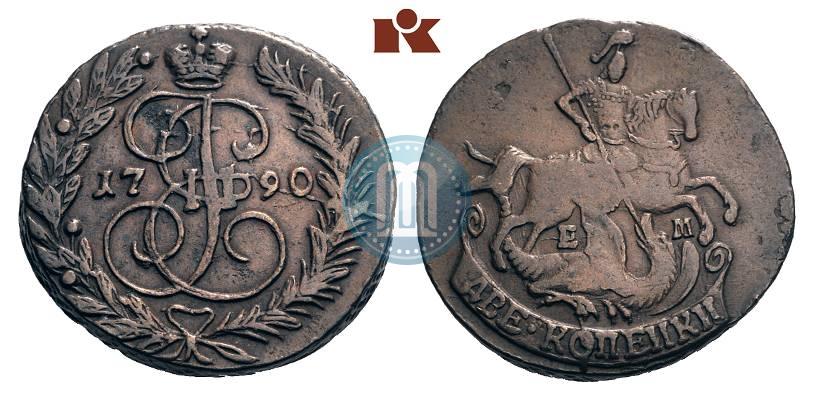 Фото 2 копейки 1790 года ЕМ 