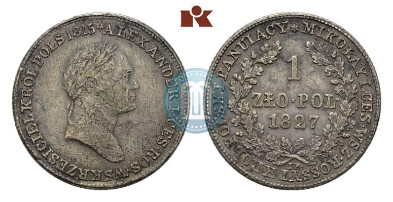Фото 1 злотый 1827 года IB 