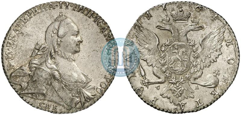 Picture 1 rouble 1764 year СПБ-СА 