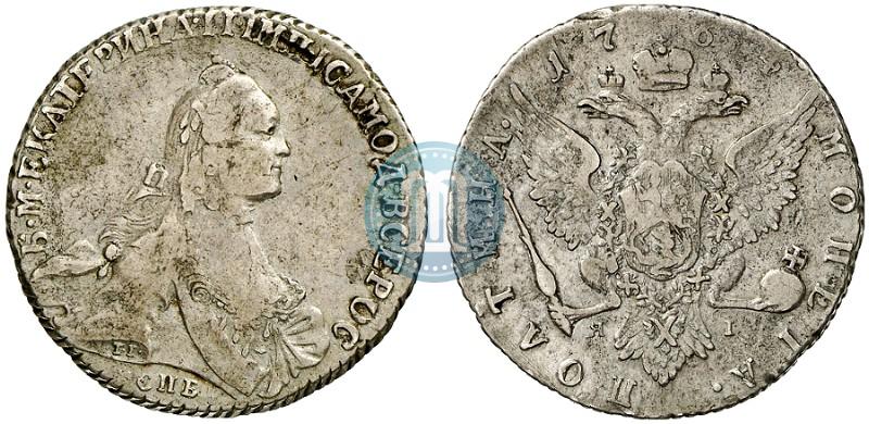 Фото Полтина 1764 года СПБ-ЯI 
