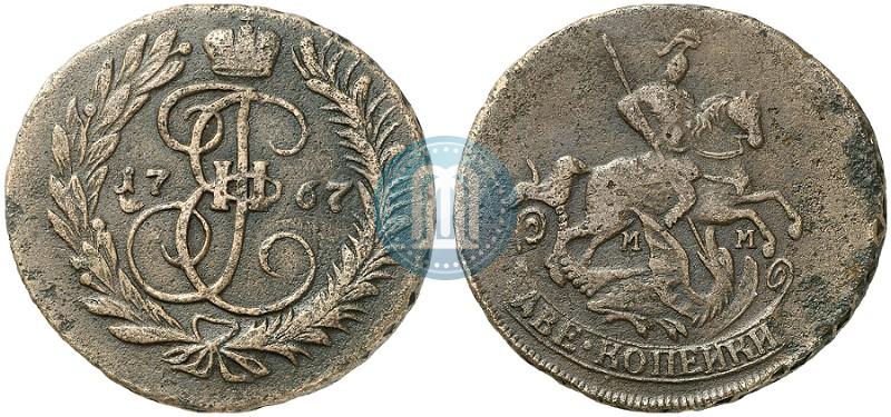 Фото 2 копейки 1767 года ММ 