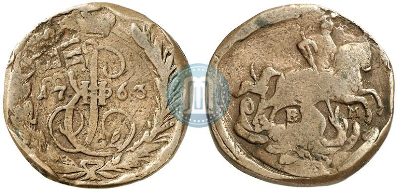 Picture 1 kopeck 1763 year ЕМ 