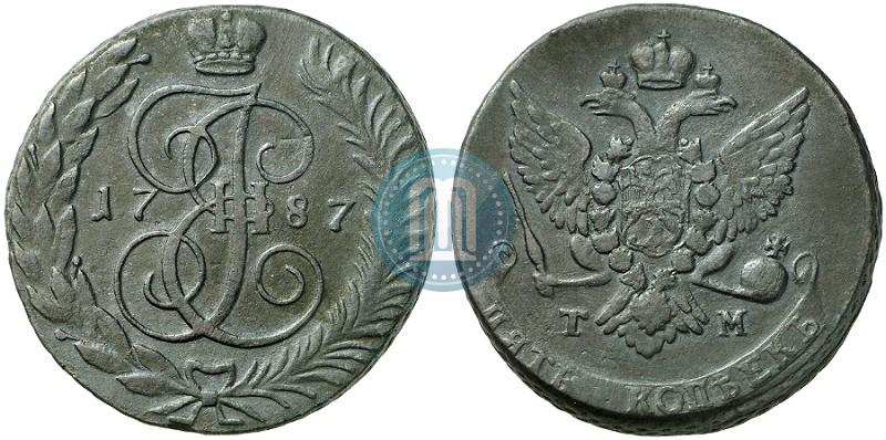 Picture 5 kopecks 1787 year ТМ 